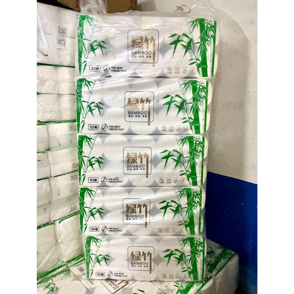 (ยกมัด) กระดาษทิชชู่ไร้แกน แบมบู BAMBOO 10 แพ็ค 100ม้วน