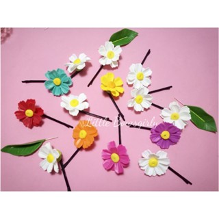 ดอกไม้ติดผมดินปั้น ดอกดาวกระจาย กิ๊บติดผมดอกไม้ไทย เครี่องปร…