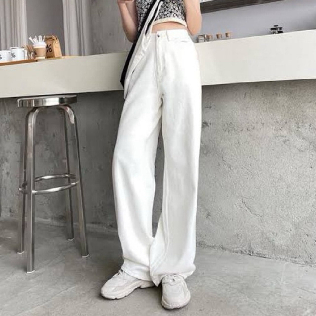 กางเกงเอวสูงทรงบอยผ้ายืด PUNNY JEANS / MUAYY มีไซส์ใหญ่