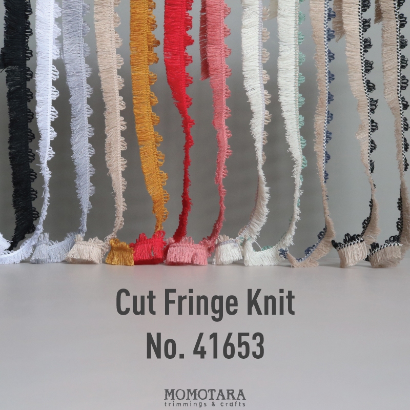 MOMOTARA No. 41653 เทปทอชายครุยตัดปลาย Cut Fringe Knit ขนาด 2.5 CM ยาว 18 หลา