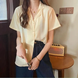 KT03เสื้อเชิ้ตแขนสั้น เสื้อเชิ้ตคอปกฮาวาย ใส่ได้ทั้งผู้หญิงผู้ชาย รอบอก 40-44นิ้ว เนื้อผ้าไหมอิตาลี รีดง่ายยับยากใส่สบาย
