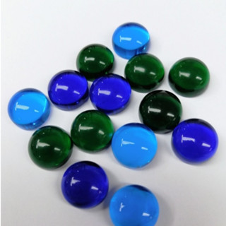 พลอยกระจกกลมใสเจียหลังเบี้ยขนาด10mm-15mm