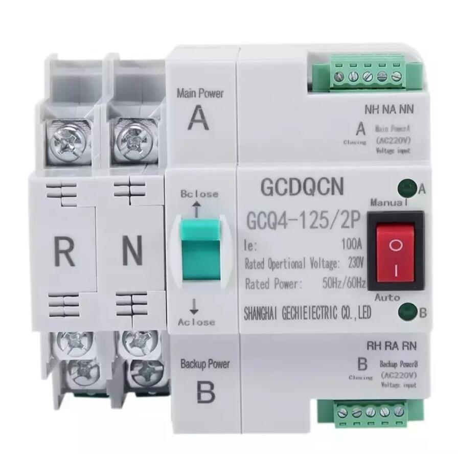 GCDQCN ATS 2P 63A, 100A Dual Power ATS เบรกเกอร์สวิทช์ไฟฟ้า ats Automatic transfer switch switch  เว