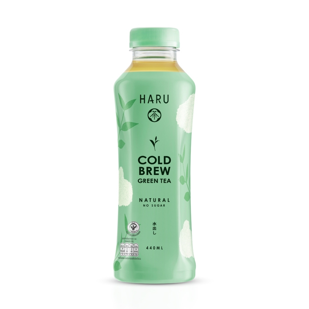 🌟พร้อมส่ง🌟Haru Cold brew green tea No Sugar 440ml. 6 bottle ฮารุชาเขียวสกัดเย็นCold brew green tea ส