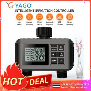 RCYAGO โปรแกรมจับเวลาอัตโนมัติระบบควบคุมวาล์วน้ำจอ LCD สำหรับสวนชลประทานสนามหญ้า ฯลฯ