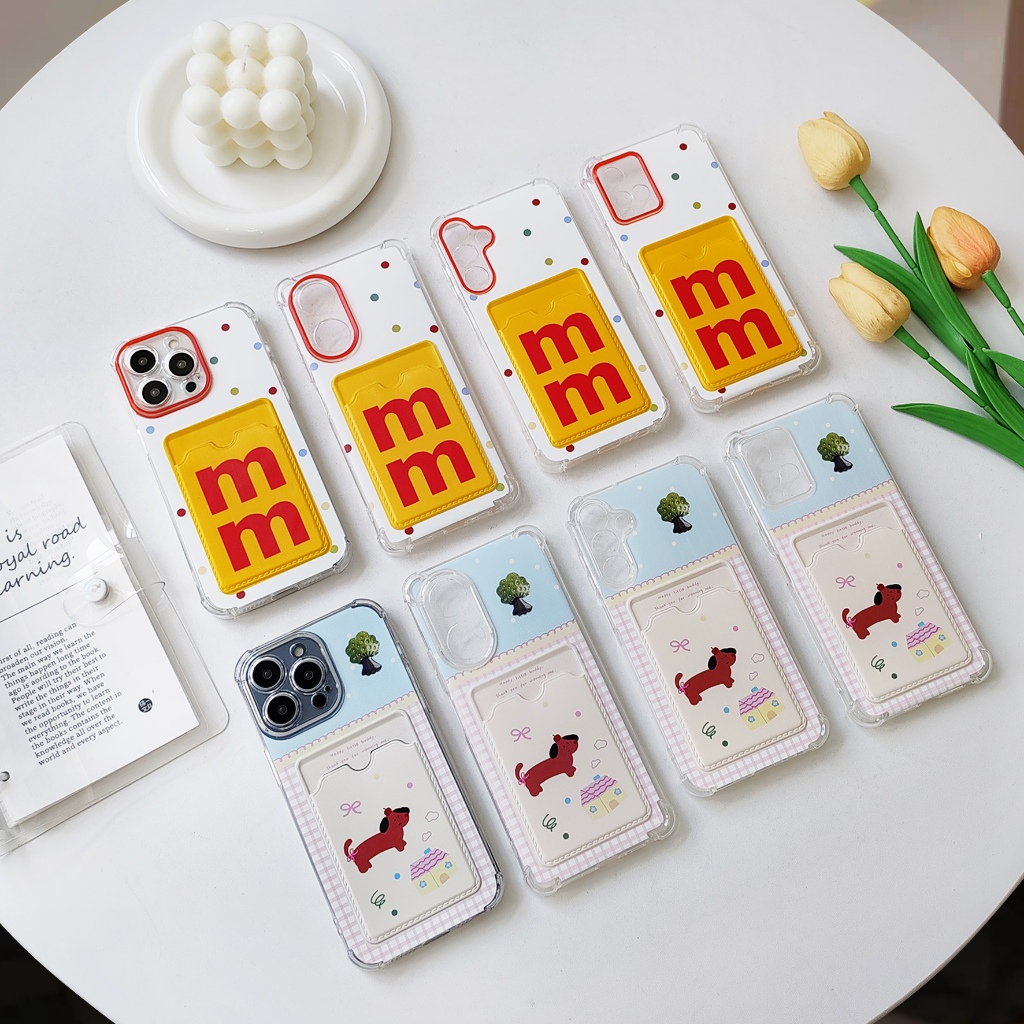 เคสใส่บัตรลายการ์ตูนน่ารัก สำรับรุ่น ไอโฟน วีโว้ for 7plus Xr i11 i12 12pm 13 14 14pm 15 15pm Vivo Y