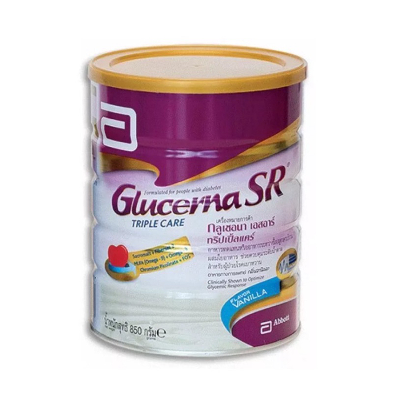 กลูเซอนา เอสอาร์ ทริปเปิ้ลแคร์ วนิลา Glucerna SR Vanilla 850 กรัม หมดอายุ 28 ก.พ. 2568