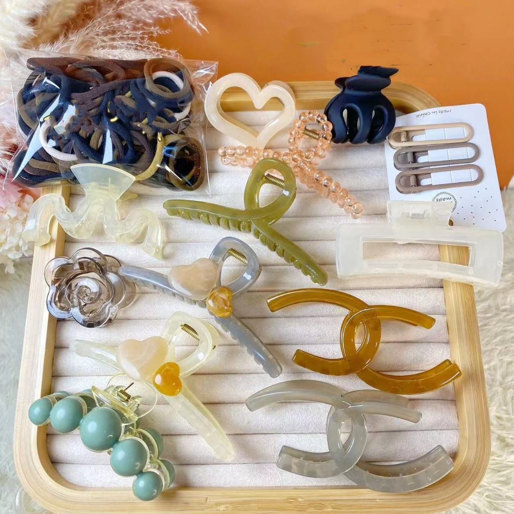 กิ๊บติดผมแฟชั่นเกาหลียกยกเซ็ท รวมถึงยางรัดผม กิ๊บหนีบผม ยกเซ็ท อะคลิลิกไม่ลอก ยางแน่น สไตล์เกาหลี