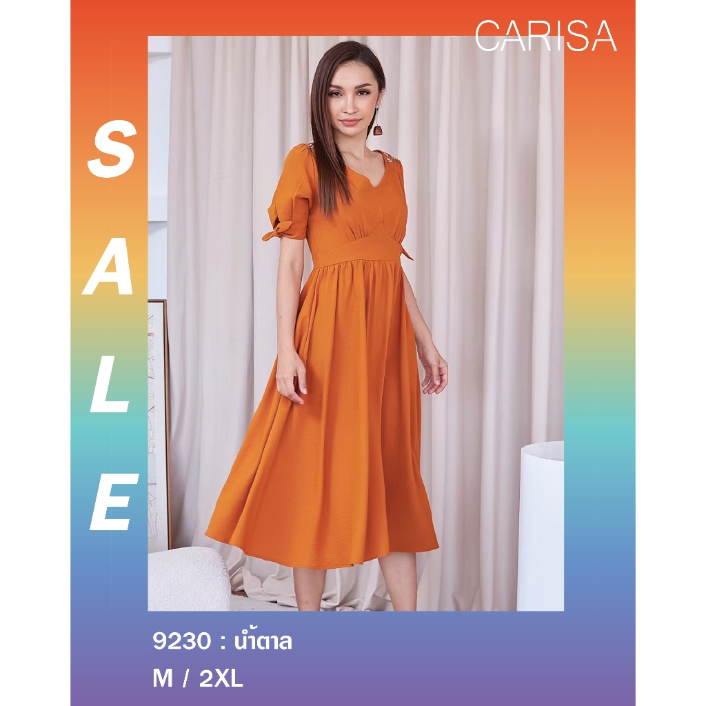 Carisa เดรสคอวีแขนตุ๊กตาผูกแขน