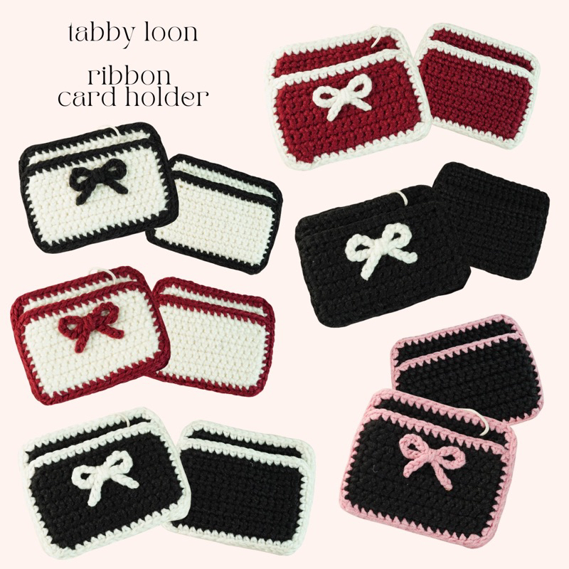 Tabby Loon Ribbon Card Holder Hand Made🎀💯