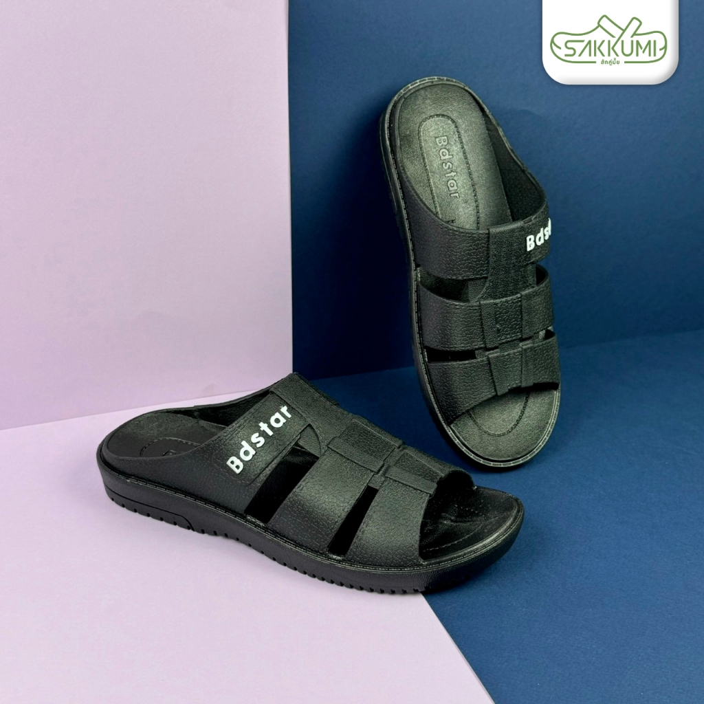 รองเท้าแตะชาย BB Double รองเท้าสวมยางผู้ชาย รุ่น 028 พื้นหนา นุ่ม สวมใส่สบาย รองเท้าแฟชั่นผู้ชาย รอง