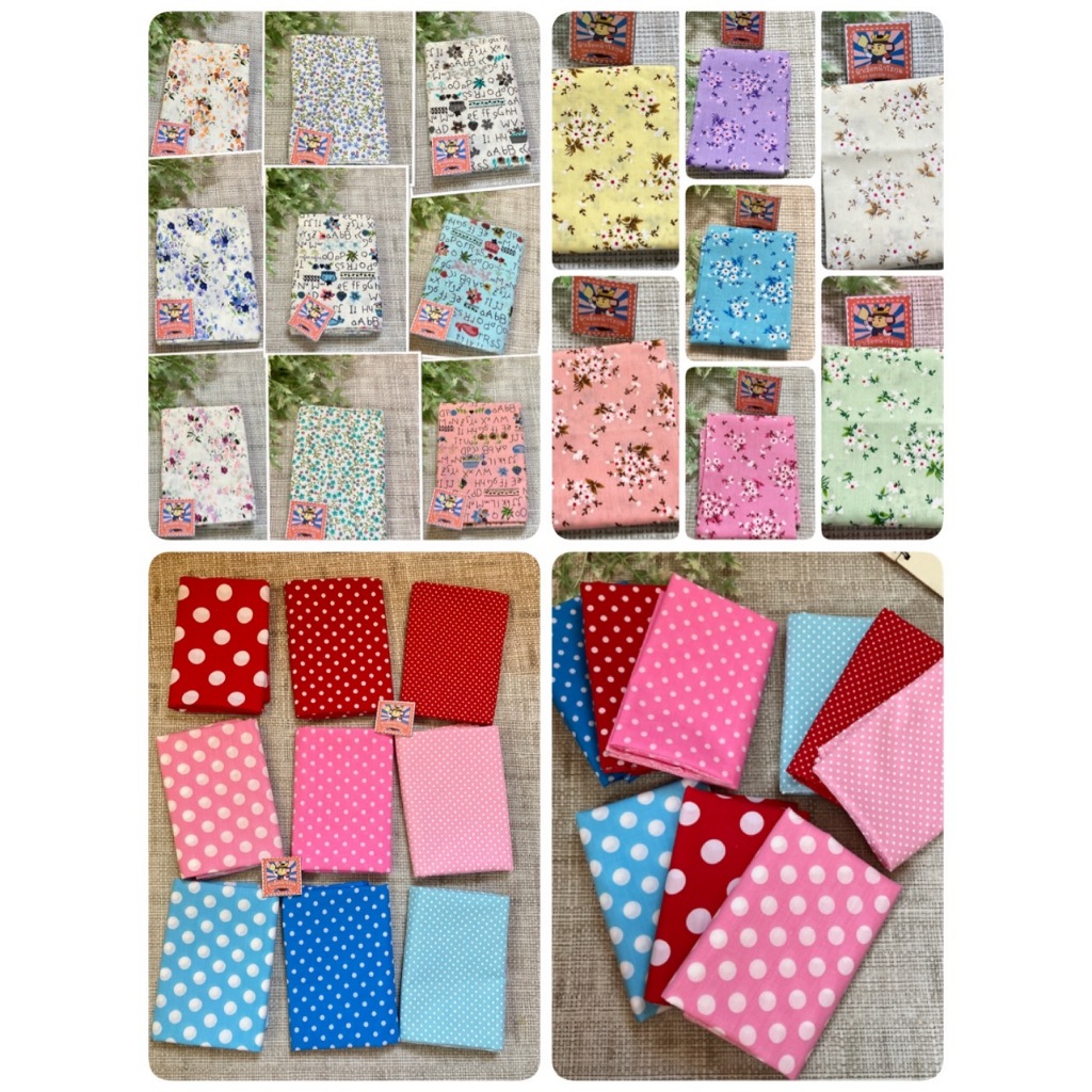 ผ้าผูกผมวินเทจ ลายดอกไม้ ลายจุด โพกหัวได้ ผืนใหญ่ ขนาด 21*21 นิ้ว