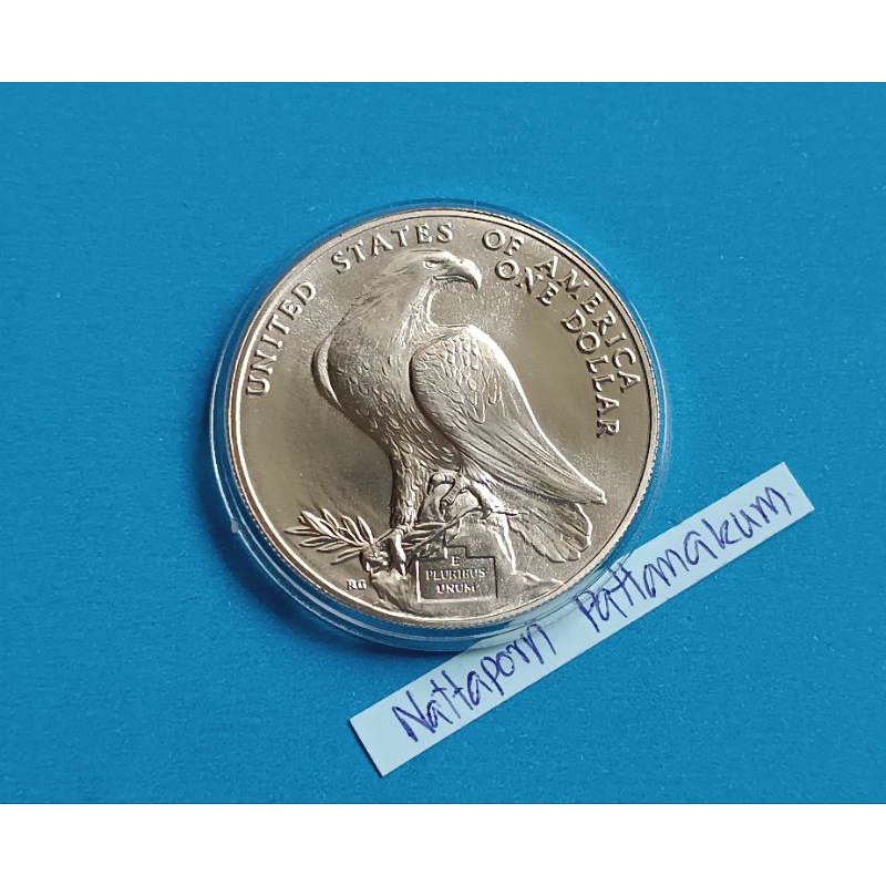 เหรียญ United States Olympic Los Angeles Silver Dollar ปี 1984-P #เนื้อเงิน .900 Silver