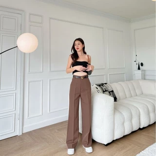 (K2.) Classy Pants กางเกงตะขอหน้ากระบอกกลางแต่งหูเข็มขัด