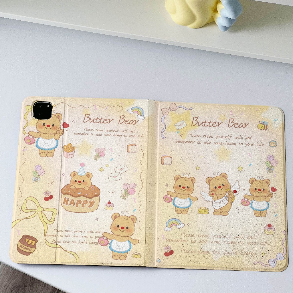 พร้อมส่ง เคสไอแพด Butter Bear Pro11 2024 Air6 11 Gen10 Air5/4 Gen9/8/7 Pro11 mini7 น่ารัก นางฟ้า
