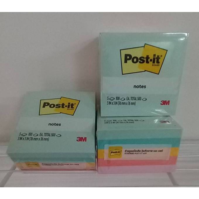 3M Post-it Notes โพสต์-อิท โน้ต แพ็ค 5 เล่ม รุ่น 654-5AP ขนาด3"×3" (ราคาต่อ 1 แพ็ค / 5 เล่ม)