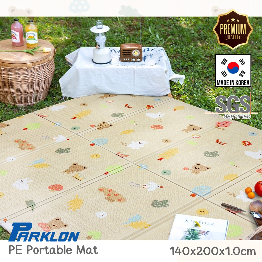 [11 colors] PARKLON PE Portable Mat แผ่นรองคลานเกาหลีรุ่นพับได้ เกรดพรีเมี่ยม ขนาด 140x200 หนา 1.0cm