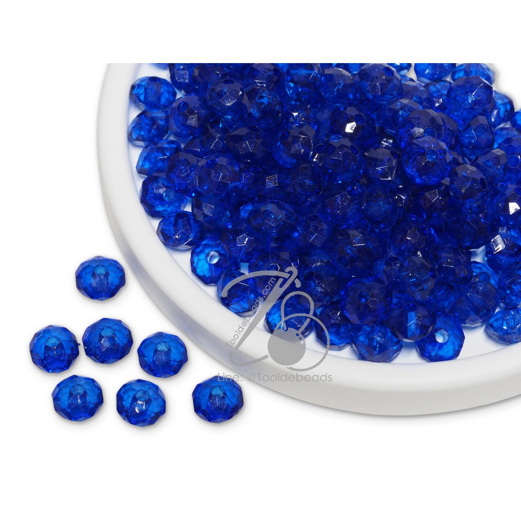 ลูกปัดอะคริลิค 8มม. ทรงซาลาเปาเจีย สีใส (100 กรัม) - รูปที่ 2