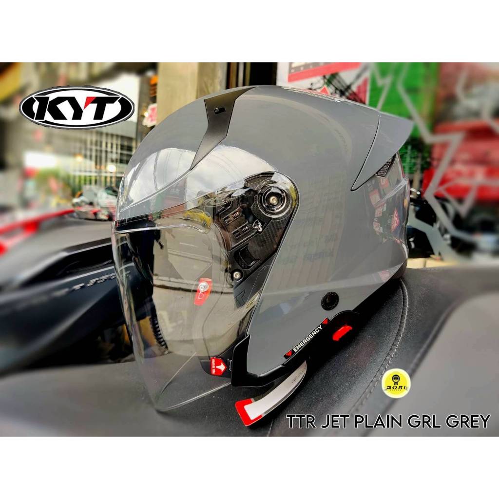หมวกกันน็อค KYT TTR JET Open Face PLAIN GRL GREY
