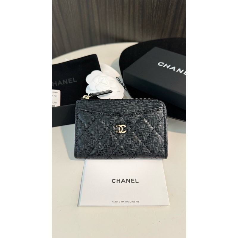 C H A N E ผู้ถือบัตรสำหรับผู้หญิง หนังวัวแท้ grade (original VIP). มีกล่อง