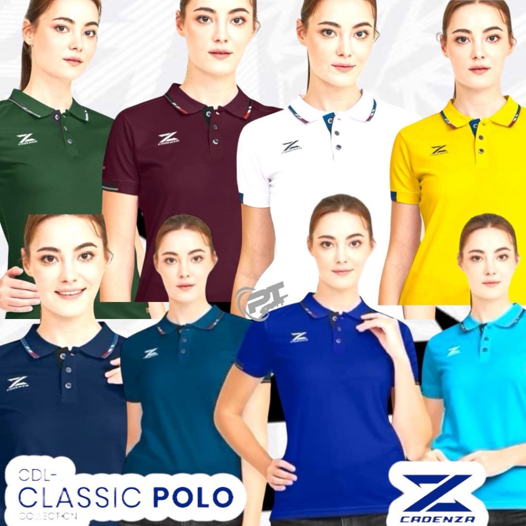เสื้อโปโลกีฬาคอปกหญิง CADENZA CDL-7ใหม่คอปกทอลายมี10สี
