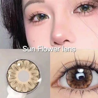 คอนแทคเลนส์ มี อย.ไทย รุ่น Sun Flower ลายดอกไม้ พร้อมส่ง มี สีเทา/ตาล มีค่าสายตา (0.00)-(-10.00) รายเดือน
