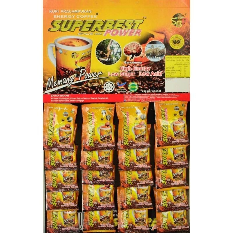 คอฟฟี่ท่านชาย Superbest Power 100% Original แผง 20 ซอง 25 กรัม