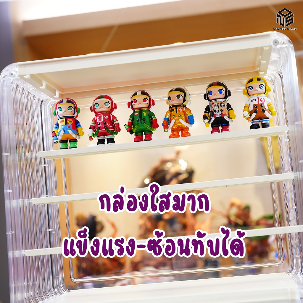 กล่องบันได 4 ชั้น โชว์โมเดล ขนาดใหญ่ ถอดบันไดออกได้ ซ้อนทับได้ กันฝุ่น ใส่ได้เยอะ ฝาแม่เหล็ก - รูปที่ 4
