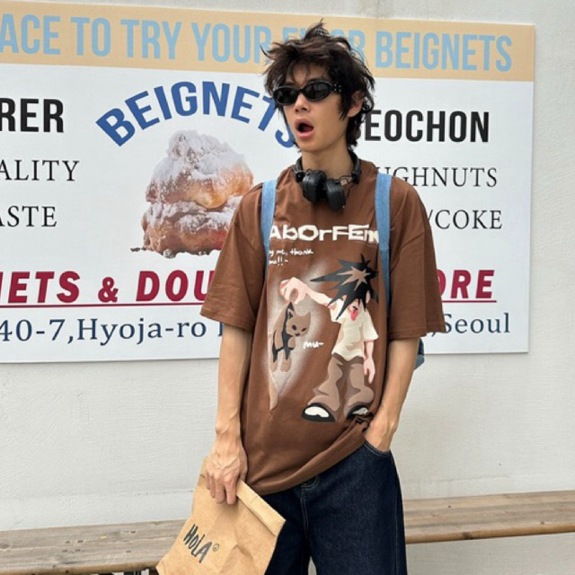 เสื้อยืดผู้ชายโอเวอร์ไซส์ tag me muu