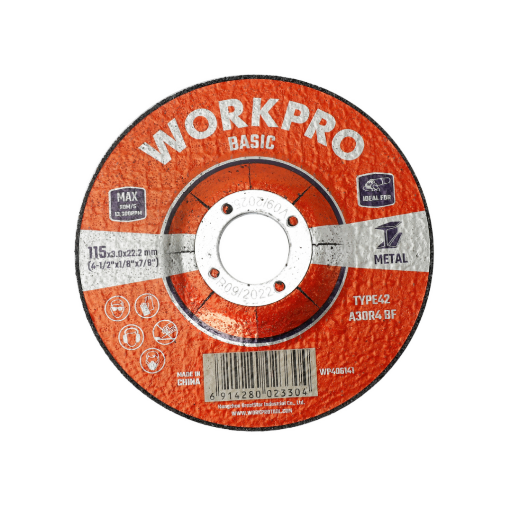 WORKPRO ใบตัดเหล็กและสแตนเลส ขนาด T42 - 115 x 3.0 x 22.2 มม. (Basic) รุ่น WP406141