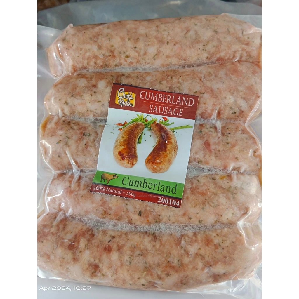 CHEF'S KITCHEN * 2KG FREEZER PACK * Homemade Cumberland Sausage  INC. POLY BOX AND FROZEN GEL PACK 2