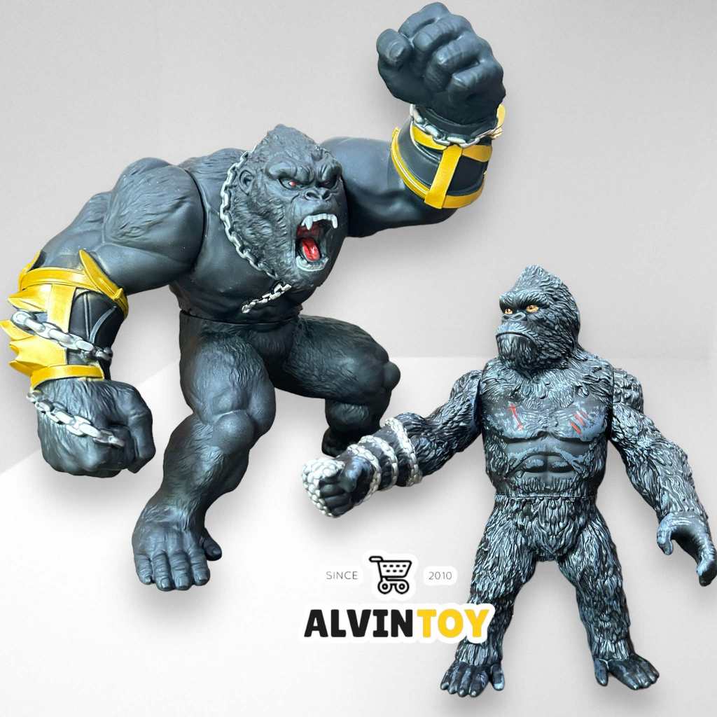 โมเดล คิงคอง Gorilla Kingkong Godzilla ก็อตซิลล่า ตัวใหญ่ ปรับท่าทางได้หลายแบบ ผลิตจากวัสดุ soft vinyl คุณภาพดี