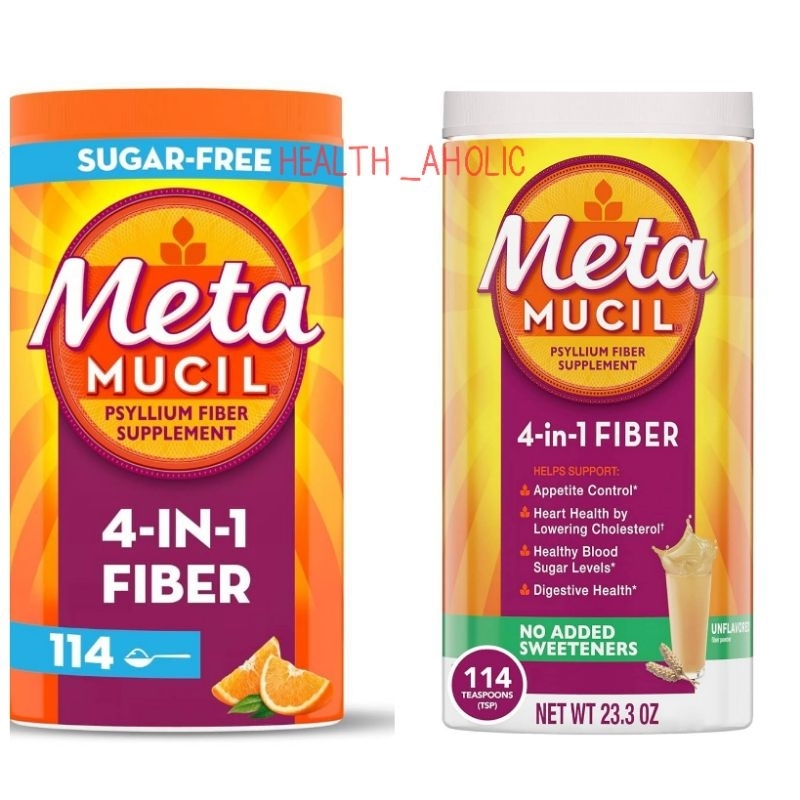 Metamucil Psyllium Husk Powder Sugar-Free 4-in-1 Fiber, 114 teaspoons