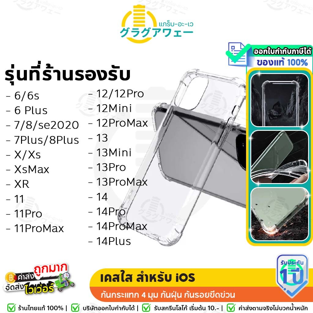 เคสใสขายดี! เคสใส เคส phone สำหรับ iOS ทุกรุ่น Case iOSเคส มีกันกระแทก4มุม [OEM CASE]