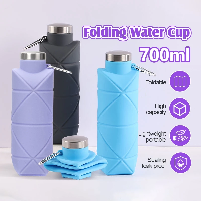 Origami Bottle Foldable water bottle ขวดน้ำพับได้น้ำหนักเบา กระบอกน้ำซิลิโคนพับได้ แก้วพับได้ กระบอกน้ำซิลิโคน ความจุ 70