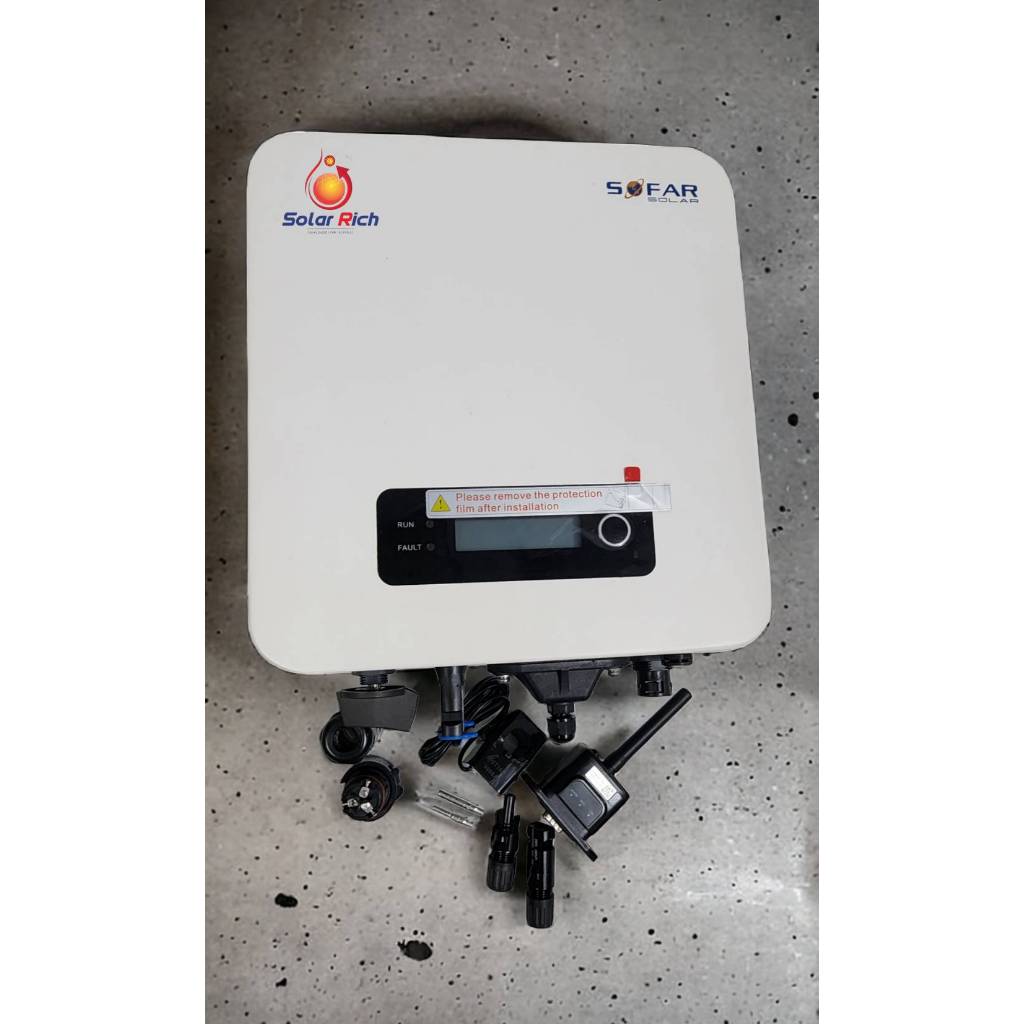 SOLAR INVERTER 3.3kw,5kw1p ผ่านการไฟฟ้า ยี่ห้อ SOFAR Grid tie/ On grid 3300TL-G3 #แถม Wifi+กันย้อน