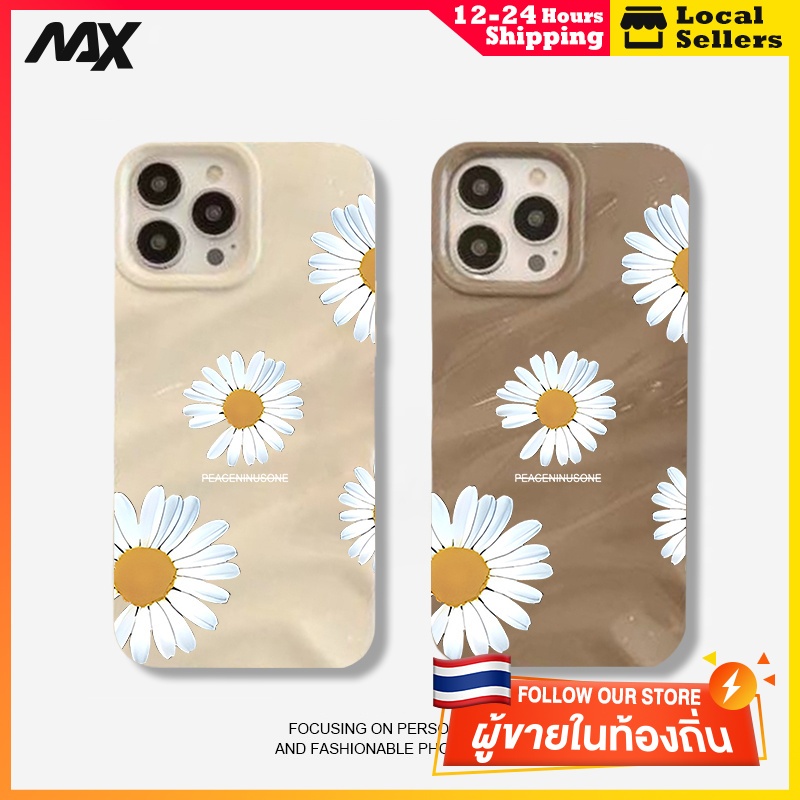 ส่งจากไทยเคส iphone 7P 8P 11 13 14 Pro Max กล้องป้องกันมิตรกับสิ่งแวดล้อมกันกระแทกดอก ดอกไม้บาน