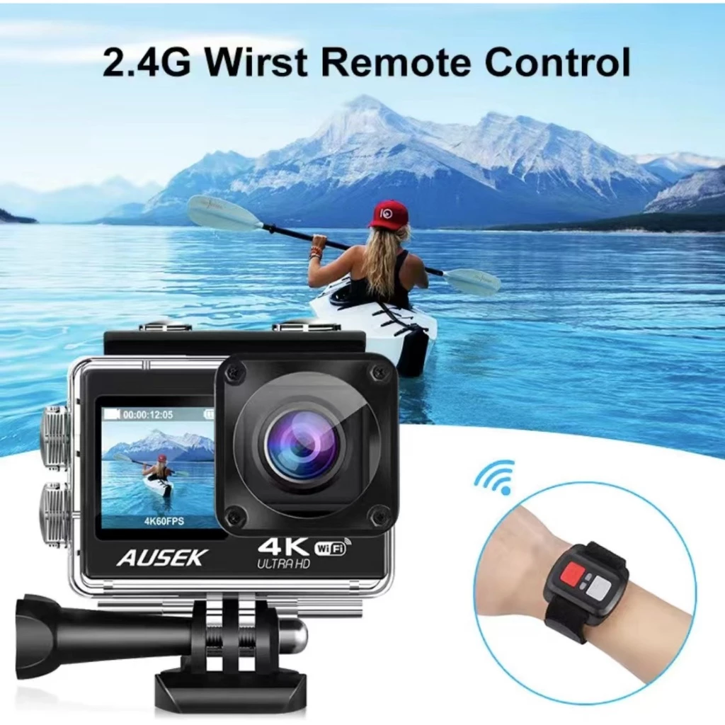 กล้องโกโปร 4K Ultra HD DV กันน้ำ 30 เมตร มุมกว้างติดหมวกและรถ thumbnail 8