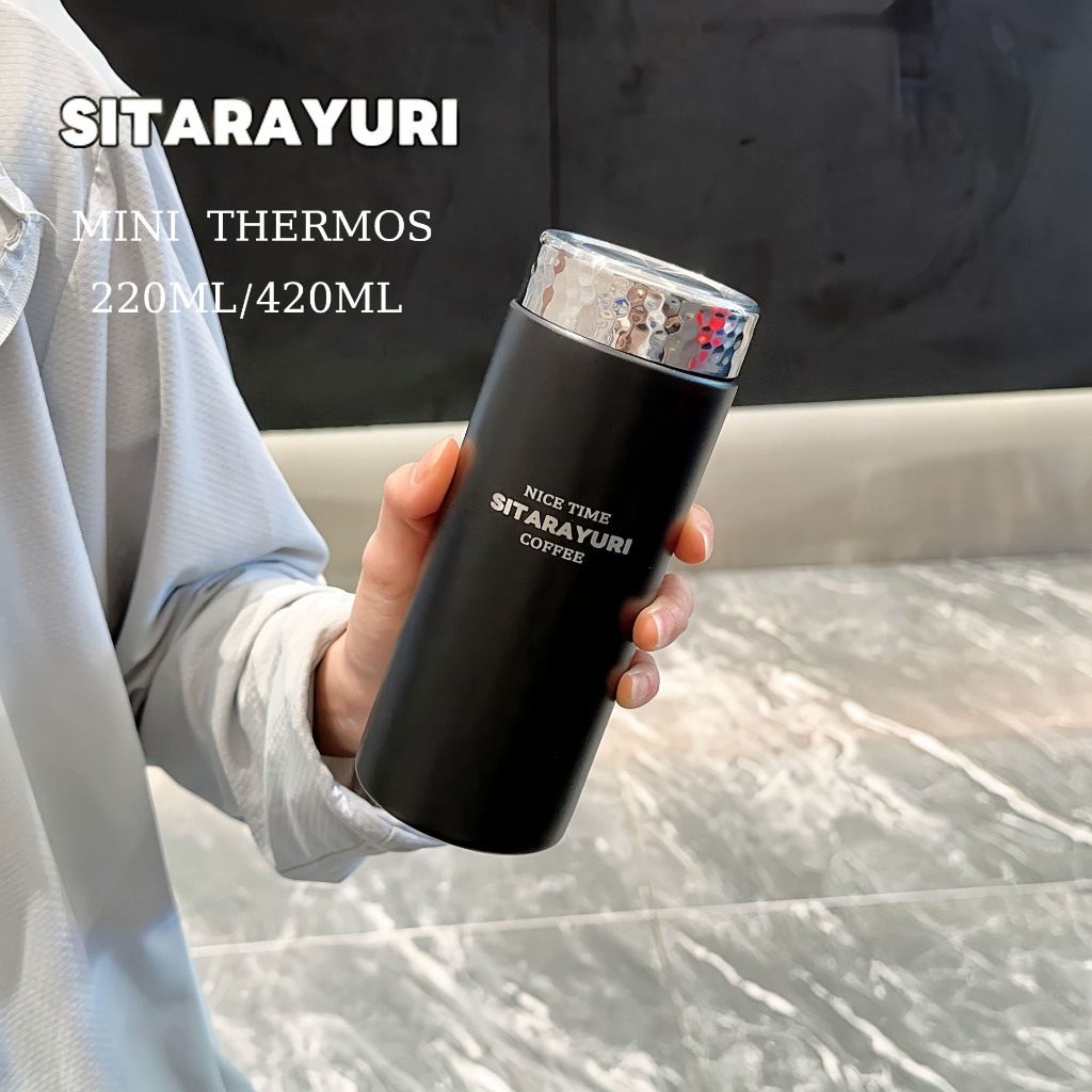 SITARAYURI แก้วเก็บความร้อน ขนาดเล็ก 220ml/420ml แก้วเก็บความเย็น  กระติกน้ำสแตนเลส sus304  แก้วกาแฟความจุขนาดเล็ก