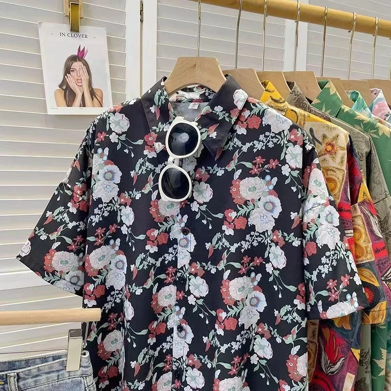 kigg.001 เสื้อแขนสั้นลายดอก กระดุมหน้า ผ้าไหมอิตาลี thumbnail 3