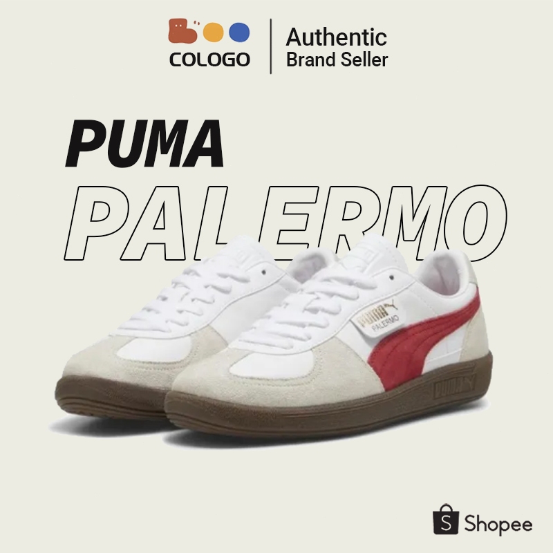 PUMA Palermo Leather "White Club Red" รองเท้า