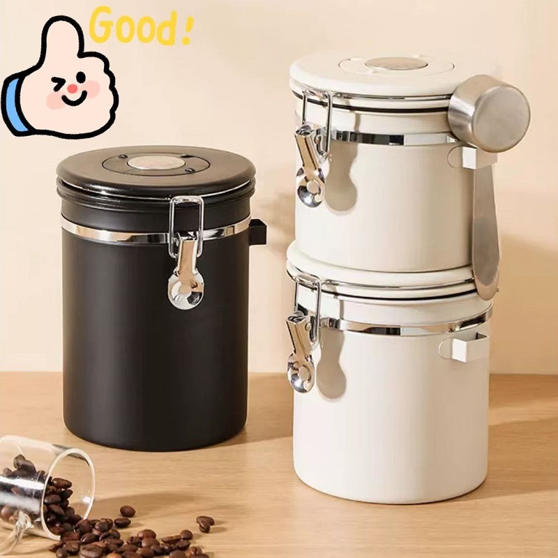 ขวดใส่กาแฟ กล่อง กระป๋องเก็บกาแฟ กันความชื้น สุญญากาศ สามารถบันทึกวันที่ได้ 1.5/1.8L ATTCH