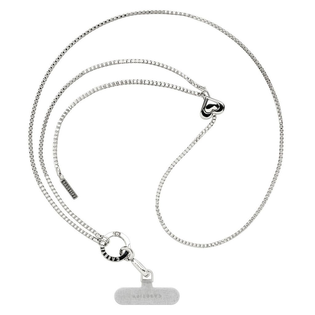 CASETiFY metal heart chain adjustable shoulder strap metal chain leather crossbody chain
