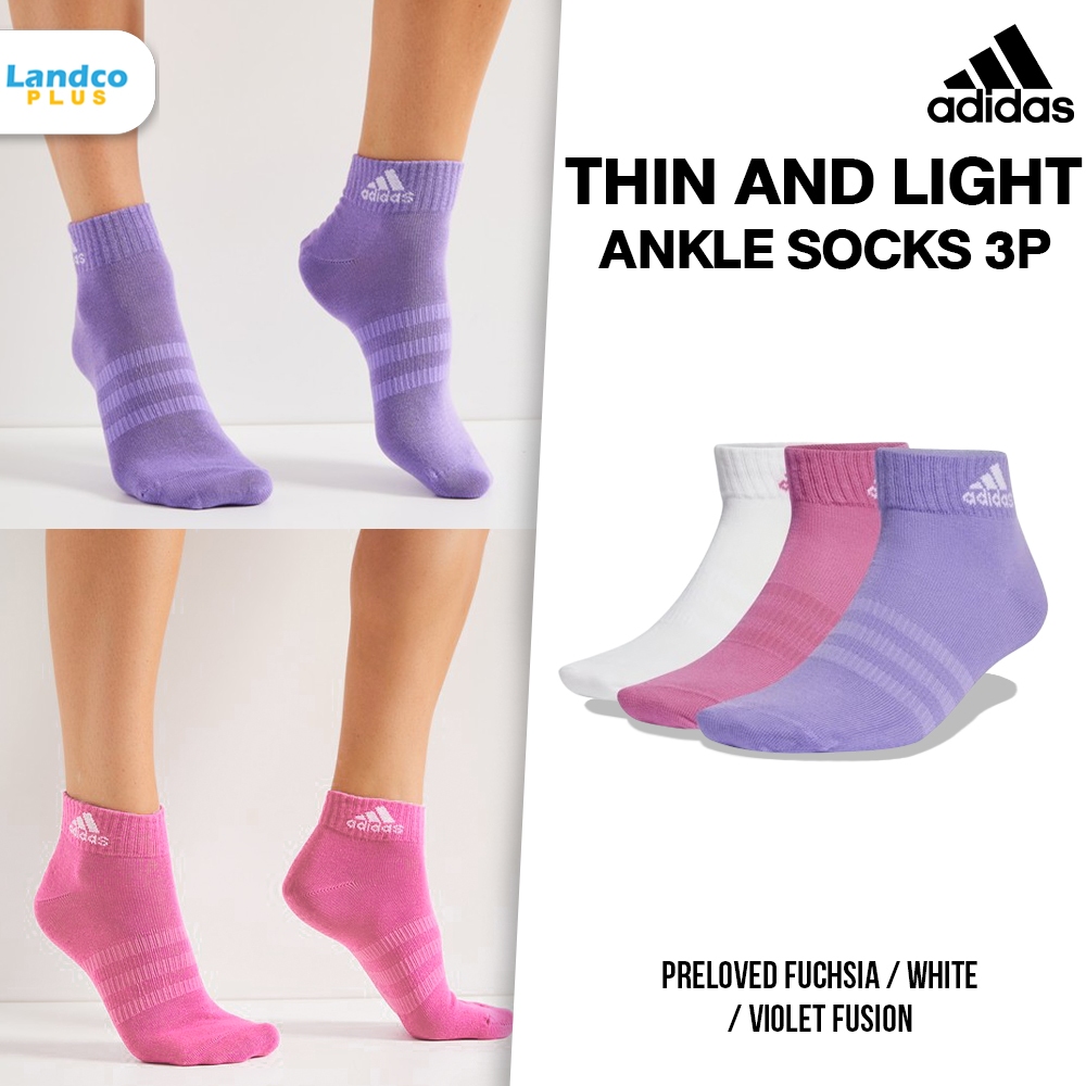 Adidas อาดิดาส ถุงเท้าหุ้มข้อ ถุงเท้าข้อสั้น ThinAndLight Ankle 3PP IC1290 (แพ็คละ 3 คู่) (500)