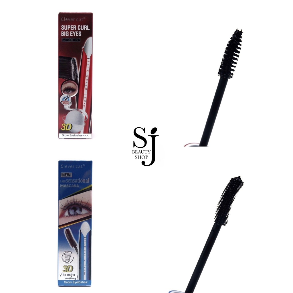 Clever Cat Super Curl 3D Big Eyes Mascara มาสคาร่ากันน้ำ ปัดขนตางอน หนา ดวงตากลมโตโดดเด่น