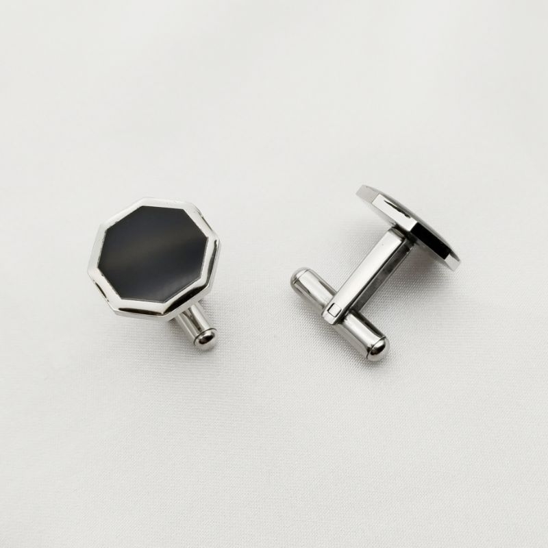 กระดุมข้อมือผู้ชาย Cufflinks ทรงแปดเหลี่ยม หรูหรา ของขวัญแฟน ของขวัญผู้ชาย ใส่ออกงาน