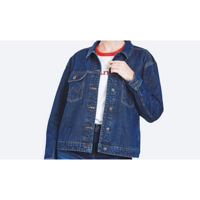 Jacketผู้หญิง Wrangler ทรง Regular Fit สียีนส์เข้ม