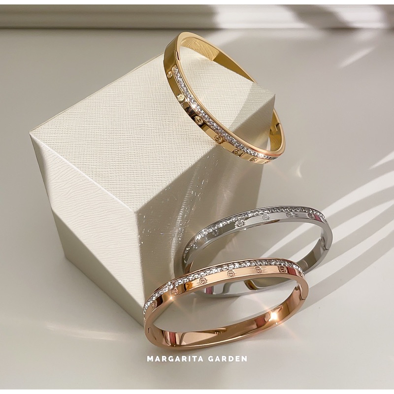 Margarita Diamond Bar Stainless Bangle
