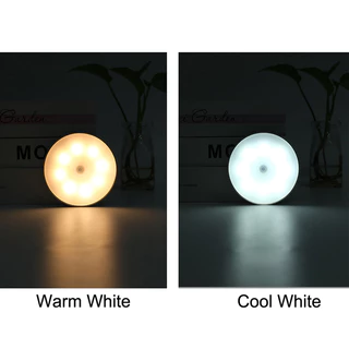 ไฟเซ็นเซอร์ LED ไร้สาย ทรงกลม ปรับความสว่างได้ ชาร์จ USB เหมาะสำหรับตู้เสื้อผ้า บันได ห้องนอน ห้องครัว