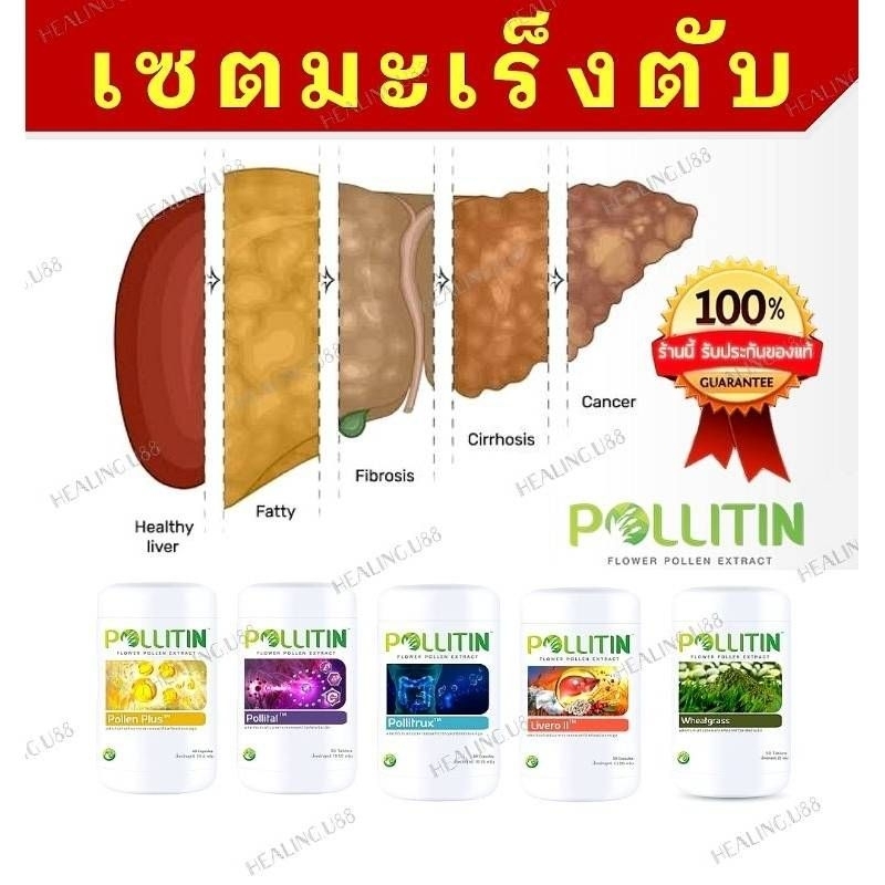 🏅ของแท้​💯%เซตมะเร็งตับ5️⃣❌บล็อก​กำจัด​ยับยั้ง​เซลล์​มะเร็ง​ ฟื้นฟู​ ซ่อมแซม​เซลล์ มะเร็ง มะเร็งตับ พอลลิ​ติน​ pollitin​